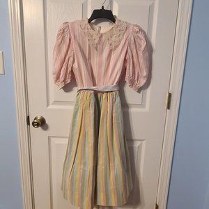 Joan Calabrese Pastel striped summer dress girls size 14